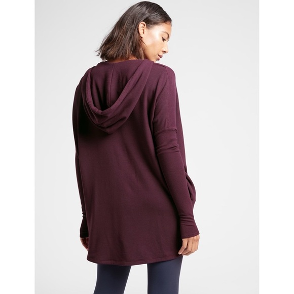 Athleta Purana Wrap Sweatshirt Hoodie Oversized Slouchy, Spiced Cabernet - S - Picture 3 of 10